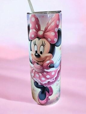 Disney Minnie Mouse Pink & White Polka Dot Slim Tumbler